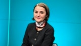 Ministra de Externe, Luminița Odobescu în studioul redacției pentru România a Europei Libere, București, 9 ianuarie 2024/ FOTO: Andrei Avram