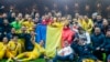 Jucătorii și echipa tehnică a naționalei de fotbal a României, după victoria cu 2-1 în fața Israelului, pe Pancho Arena din Ungaria, meci care le-a adus tricolorilor calificarea la Euro 2024. 