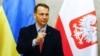Міністр закордонних справ Польщі Радослав Сікорський під час візиту до України. Київ, 22 грудня 2023 року