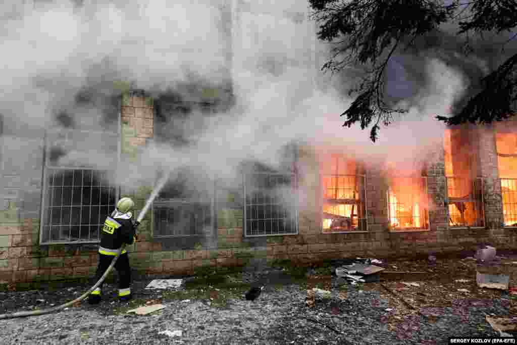 A furniture and paint products factory also came under the attack, Serhiy Bolvinov, the head of the investigative department of the regional police, added. 