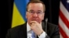 Міністр оборони Німеччини Боріс Пісторіус під час засідання Контактної групи з питань оборони України у форматі «Рамштайн». Німеччина, 21 квітня 2023 року