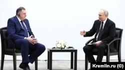Sastanak predsjednika Republike Srpske Milorada Dodika sa predsjednikom Rusije Vladimirom Putinom u Kazanju 21. februar 2024.