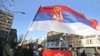 Srbi u Kosovskoj Mitrovici protestuju zbog nezavisnosti, 17. februar 2008. 