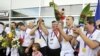 Osvajači zlatne medalje na Paraolimpijskim igrama u Londonu u sjedećoj odbojci dočekani su u Sarajevu, 10. septembar 2012.