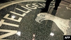 The CIA seal in the lobby of CIA headquarters in McLean, Virginia