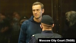 Російський опозиційний лідер Олексій Навальний у суді. 2 лютого 2021 року. Москва, Росія