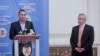 Victor Ponta (stânga) și Călin Popescu Tăriceanu (dreapta), liderii Pro România și ALDE