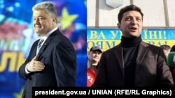 Петро Порошенко, ліворуч, і Володимир Зеленський (комбіноване фото)