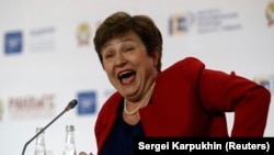 Kristalina Georgieva la o sesiune a Forumului Gaidar în 2018