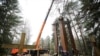 Belarus — Installation of a memorial sign to the victims of Stalinist repressions in Kurapaty near Minsk, 6nov2018
