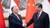Hszi Csin-ping kínai elnök fogadja Orbán Viktor miniszterelnököt Pekingben 2024. július 8-án