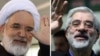میرحسین موسوی (راست) و مهدی کروبی