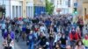 Kormányellenes tüntetés a járvány terjedése miatt a szlovén fővárosban, Ljubljanában, 2020. május 8-án
