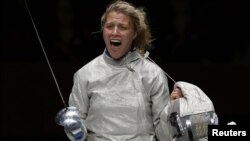 Ольга Харлан святкує перемогу на Олімпійських іграх у Лондоні