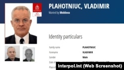 Profilul lui Vladimir Plahotniuc pe site-ul Interpol.