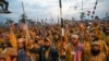 Supporters of Jamiat Ulema-e Islam shout slogans during an anti-government march in Islamabad on November 13.