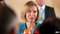 EU foreign-policy chief Federica Mogherini said as she arrived that the meeting was informal, "so don't expect [a] decision to be taken today."