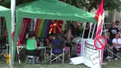 Šatori pred Vladom u Skoplju