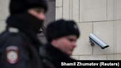 Polițiști și camere de supraveghere la Moscova, ianuarie 2020