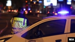 MACEDONIA - Police control in Skopje
