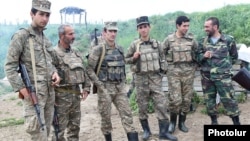 Nagorno-Karabakh - Armenian soldiers and volunteers are pictured on their positions in northeastern Karabakh, 7May2016.